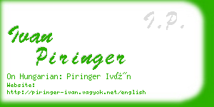 ivan piringer business card